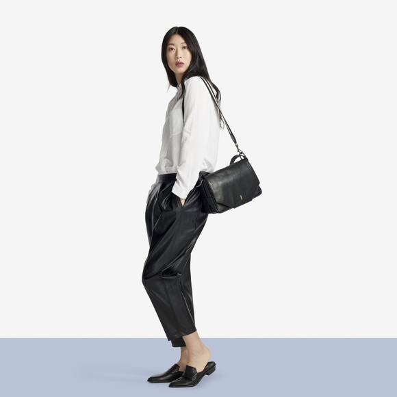 NWT High Waist Faux Leather Draped Pants - Picture 2 of 7